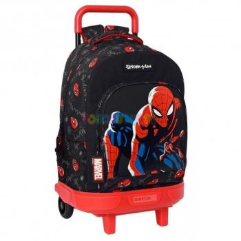 Mochila con Ruedas Spiderman Hero Negra 33 X 45 X 22 cm