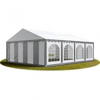 Carpa plegable 5x8 m, PVC 750, ignífugo, gris-blanco