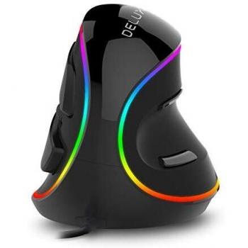 Delux RGB Vertikale Maus mit einstellbaren DPI-Werten für Komfort