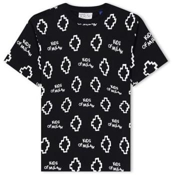 Marcelo Burlon Junior Cotton Short Sleeve Logo Tee, Black, 10 Years