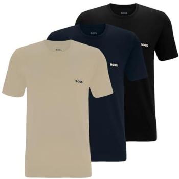 BOSS Classic Logo T-Shirt kurzarm weiß schwarz blau (3er-Pack) – Größe S