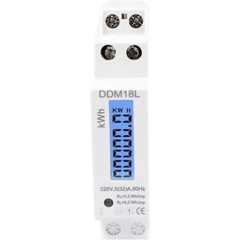 Medidor de electricidad digital kWh 5(32A) carril Din