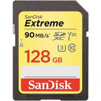 SanDisk 128 GB SDXC Extreme Speicherkarte, 90 MB/s, Class 10, U3