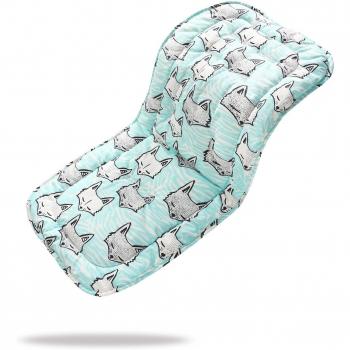 Doux et réversible bébé pur coton Poussette Siège auto Nacelle Liner insérer Portable Matelas à langer Housse universelle Poussette Taille 32 x 80 cm Coussin Pad (Chat Bleu)