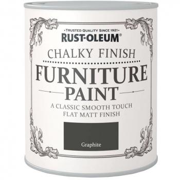 Rust-Oleum Graphite Grey Chalky Finish Matt Furniture Paint Water Based 125ml