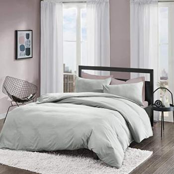 SCM Light Grey King Size Quilt Covers – Ultra Soft, Hypoallergenic Microfiber (Set of 3