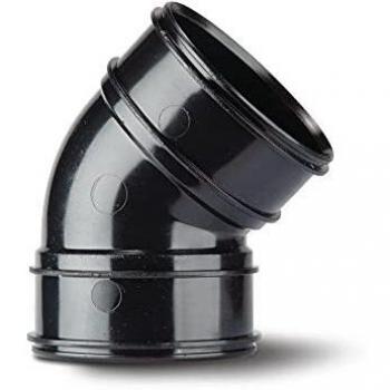 135° PVCu Black Double Socket Soil Bend 110mm