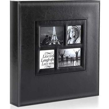 Benjia Photo Album 500 Pockets 6x4 Photos, Extra Large Size Leather Cover Slip