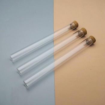 Flat Bottom Glass Test Tubes 15x150mm with Cork Stoppers