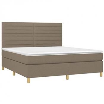 VidaXL Boxspringbett 160x200 cm Taupe mit Matratze
