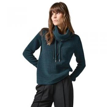 Cecil Sweatshirt aus weichem Materialmix, Größe L, Atlantic Green