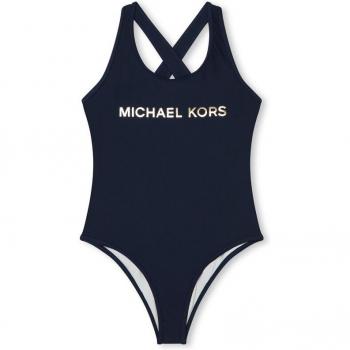 Bañador Michael Kors para niña con logo frontal y tirantes cruzados