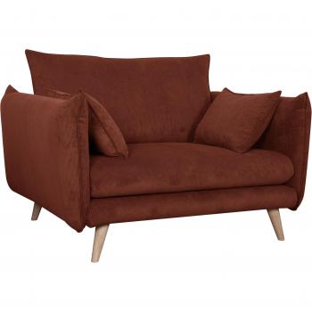 Fauteuil 1 place velours côtelé Rouge Orion