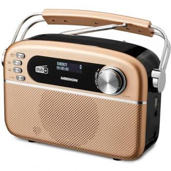 MEDION LIFE® E66809 Retro-Solar-Radio mit DAB+/UKW, Bluetooth 5.3 und integriertem Akku