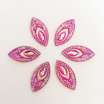 Apliques de Boda 11x22mm – Resina AB “Ojo de Caballo” 40 unidades