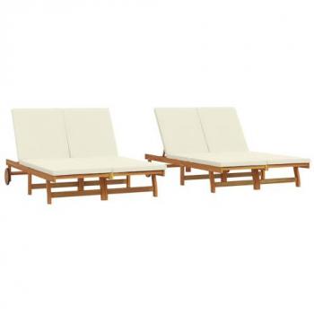 Transat en Bois d'Acacia Massif avec Coussin