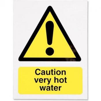 Stewart Superior Caution Very Hot Self Adhesive Vinyl Sign W150xH200mm