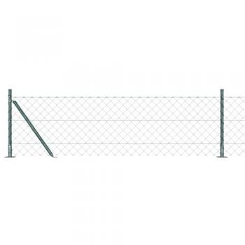 VidaXL Stabiler Kettengliedzaun 0,6 x 10 m mit 7 Flanschen