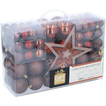 Boules de Noël Bronze 101 pcs, Ø3/4/6 cm, Décoration Plastique Intérieure & Extérieure