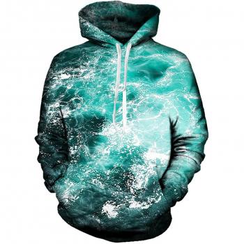 Fanient Cool 3D Print Hoodie – Herren‑Tageswear, Wassersport‑Stil, XL