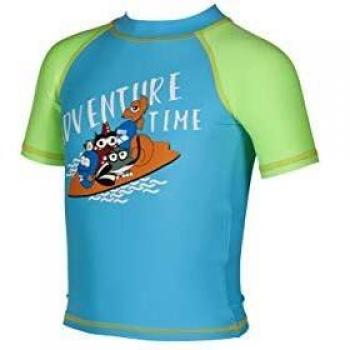 ARENA Camiseta Azul Marino y Verde Brillante para Niños
