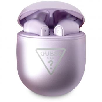 Guess TWS Auriculares Bluetooth con Base de Carga Púrpura
