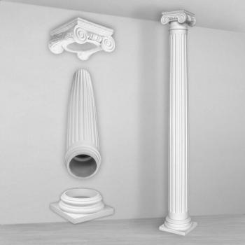 Demi-Colonne Ronde Cannelée 152mm
