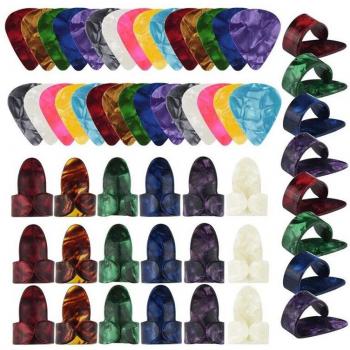 Set de Guitarra 62 Uds: Púas y Recoge Dedos