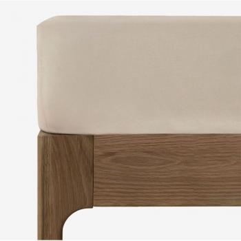 Housse de Lit Percale Coton 180 Fils Tapioca