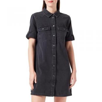 Noisy may Shirtkleid Midi Denim Dress Modisches Kurzarm Jeans Kleid NMNEW (mini) 7284 in Schwarz-2