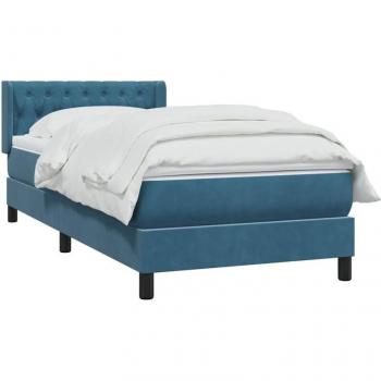 VidaXL Komfort Boxspringbett Dunkelblau 90x210 cm mit Matratze