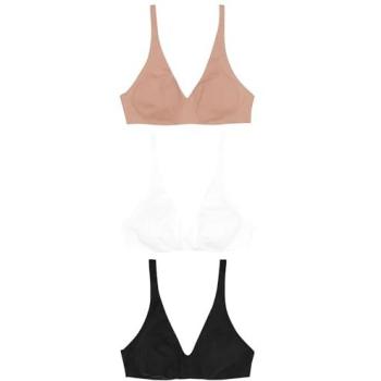 Soutiens-gorge Coton Confort 3 pièces Noir/Blanc/Rose Pastel Nude
