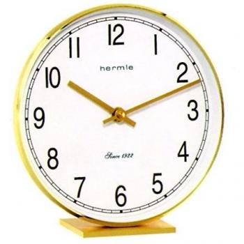 Hermle Uhrenmanufaktur Tischuhr, Messing, Gold, 19cm x 18cm x 6,5cm