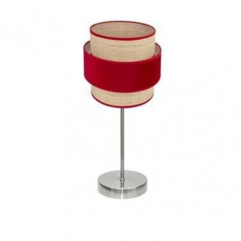 Lampada da tavolo Kings 1xe14 in nichel e rosso 43x18x18 cm