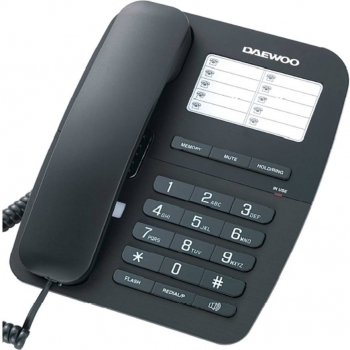 Teléfono Daewoo Manos Libres Rellamada Último Número Transferencia de Llamadas Color Negro