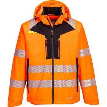 Portwest DX4 Orange Hi-Vis Raincoat Large