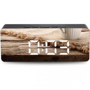 LED Alarm Clock with Dimmer and Temperature for Office and Travel