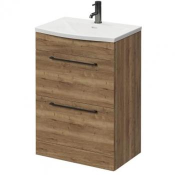 Napoli 600mm Floor Standing Vanity Unit with Gunmetal Grey Handles