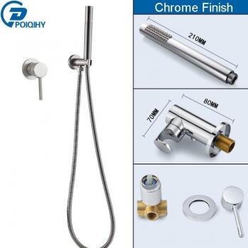 In-wall Bathroom Faucet with Hand Shower