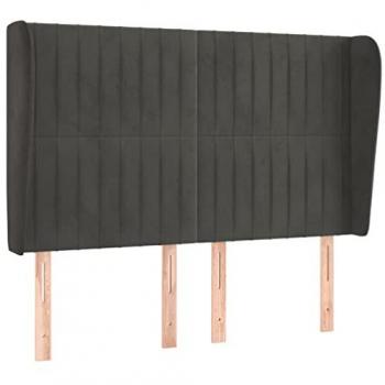 VidaXL Kopfteil mit Ohren Blau 147x23x118/128 cm Samt