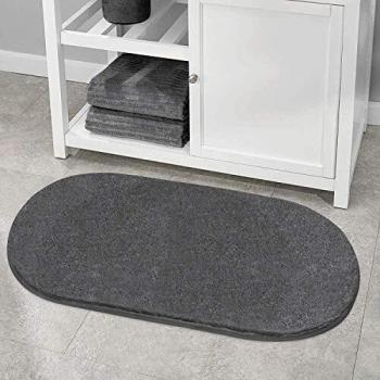 VANZAVANZU Non Slip Bath Mat Oval Thickened Bath Rug