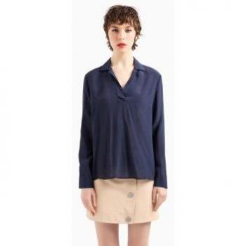 Camicia a maniche lunghe Armani Exchange color blueberry jelly