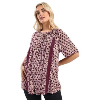 Pink Floral Pintuck Sleeveless Blouse