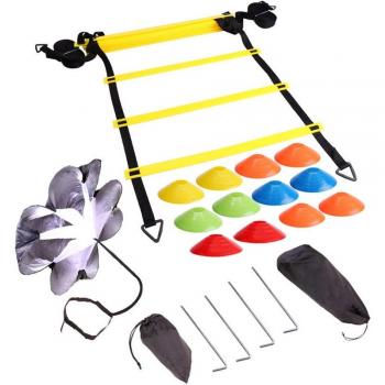 Set Deportivo Multiuso: Escalera de Velocidad y Conos Paracaídas – Fútbol y Fitness