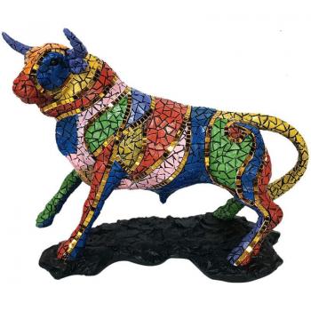 Figura de Animal Toro en Resina Multicolor