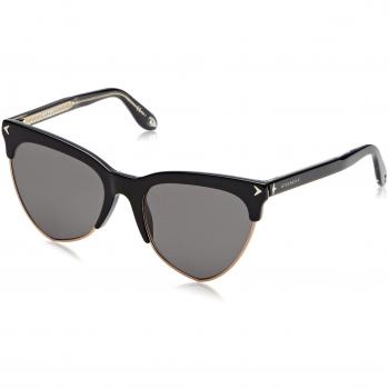 Givenchy 7078/S M9 Women's Sunglasses, Rectangular, Black/Grey
