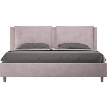Letto di Lusso Appia 190x200 in Microfibra Glicine, Senza Rete