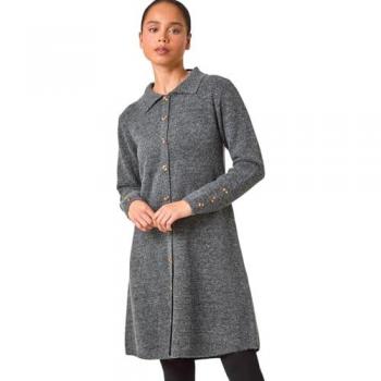 Robe Grise à Col Claudine Petite Roman