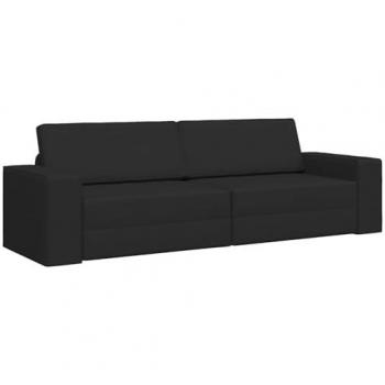 Vidaxl sofá cama de suelo 2 en 1 negro 245x150x60.5 cm con tela
