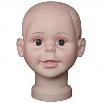 Maniquí de cabeza de niño pequeño en PVC para exhibir gorras y sombreros